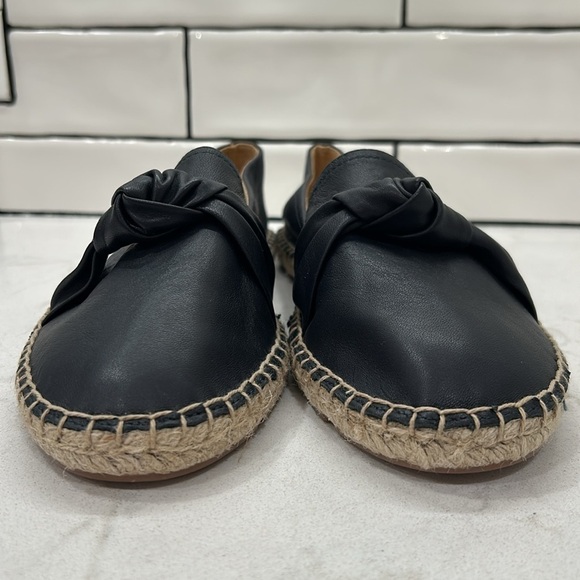 Talbots Izzy Knot Nappa Espadrille Flats Leather Black Round Toe Size 10 NWT - Picture 14 of 16